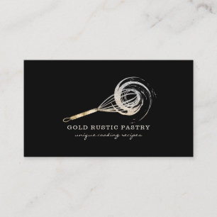 Sparkle Whisk Glitter Gold Bakery Glitz Business Card