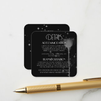 Sparkle X-Ray Flower on Black Details Enclosure Card