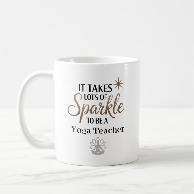 Sparkle Yoga Teacher Personalised Coffee Mug (Left)