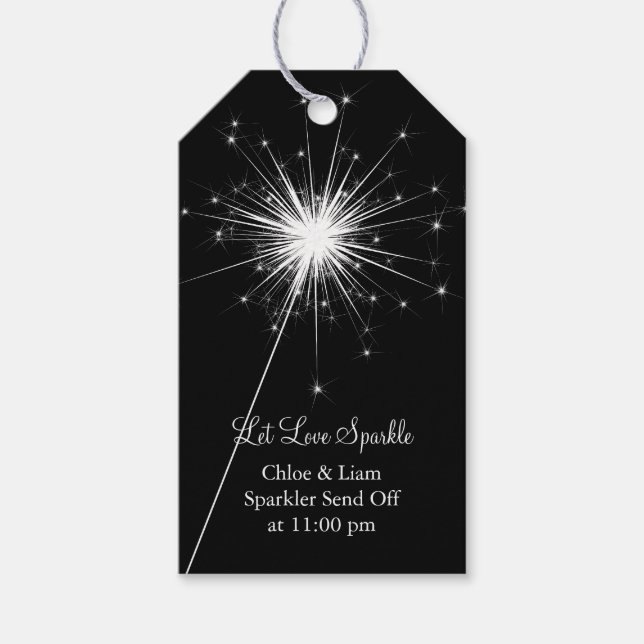 Sparkler Gift Tag - black (Front)