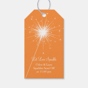 Sparkler Gift Tag - orange