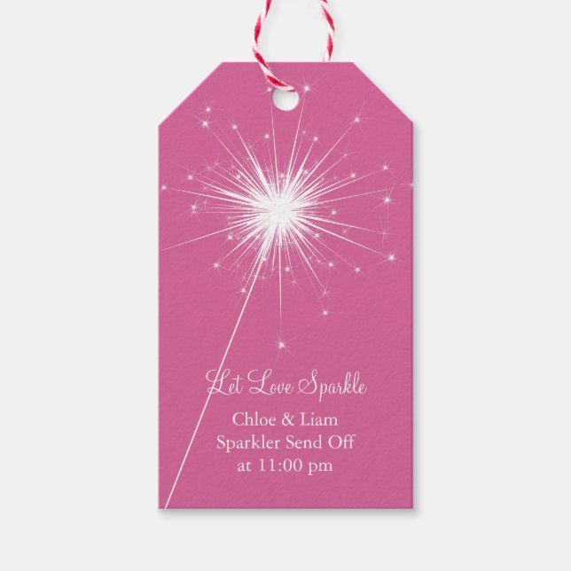 Sparkler Gift Tag - pink (Front)
