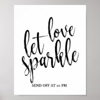 Sparkler Send Off Black and White 8x10 Sign