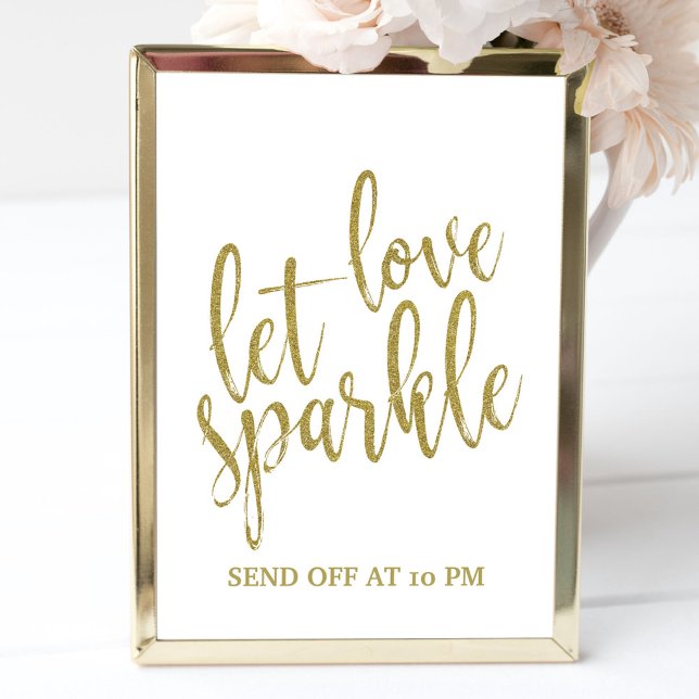 Sparkler Send Off Gold Affordable Wedding Sign Invitation (Creator Uploaded)