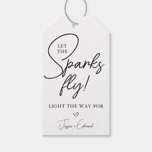 Sparkler Send Off Let The Sparks Fly Black White Gift Tags