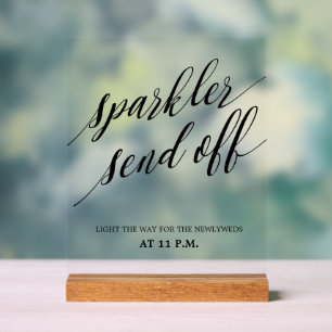 Sparkler send off Wedding  Acrylic Sign