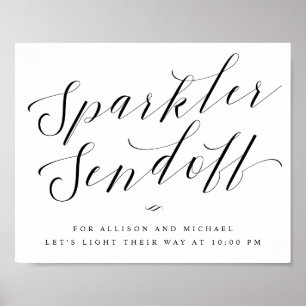 Sparkler Sendoff Elegant Calligraphy Wedding Sign