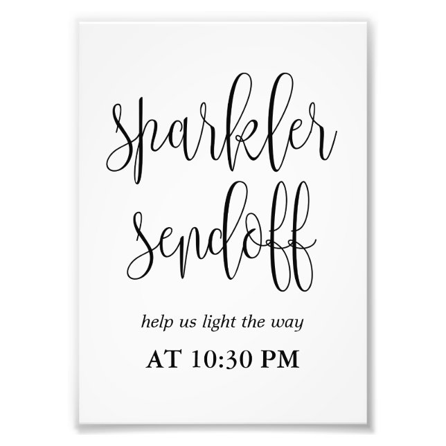 Sparkler Sendoff Sign Choose Your Size (Front)