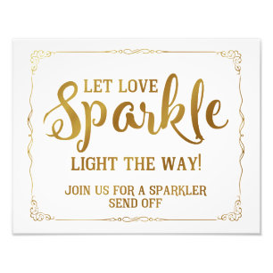 sparkler wedding sign gold