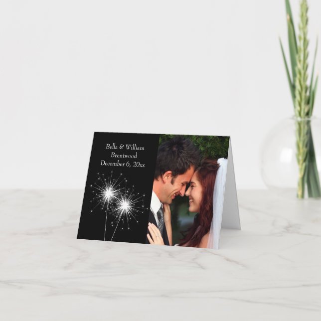 Sparkler Wedding Thank You Card (Front)