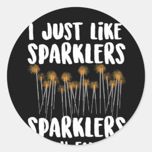 Sparklers My Favourite July 4th Fireworks Classic Round Sticker