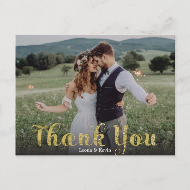 Sparklers Thank You Wedding Postcard (Front)