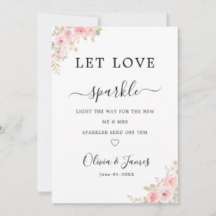 Sparklers Wedding Send Off Sign Template, Invitation