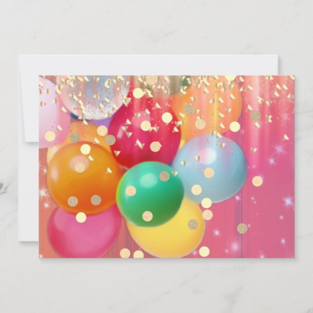 Sparkles and Balloons  Card (Front)