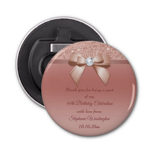 Sparkles & Glamour, Rose Gold Birthday Favour Bottle Opener