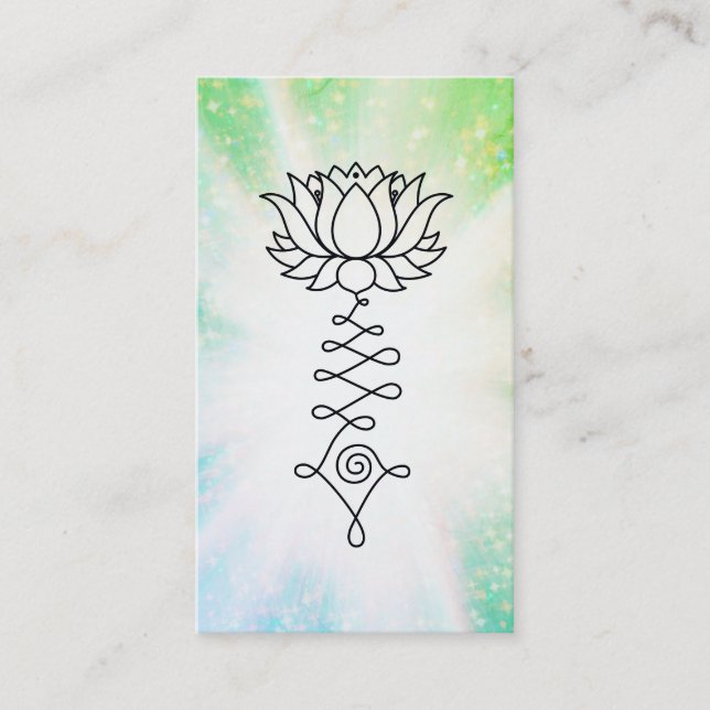*~*   Sparkles Lotus Lily Reiki Healing Energy Business Card (Front)