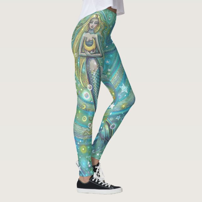Sparkles Mermaid Fantasy Art Leggings (Right)