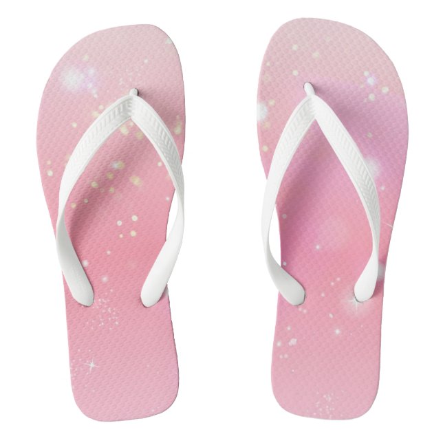 Sparkles on a Stylish Pastel Pink Background Jandals (Footbed)