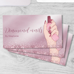 Sparkles Pink Glitter Nail Artist Manicure Beauty  Business Card