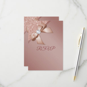 Sparkles & Rose Gold Glamour Birthday Party RSVP Card