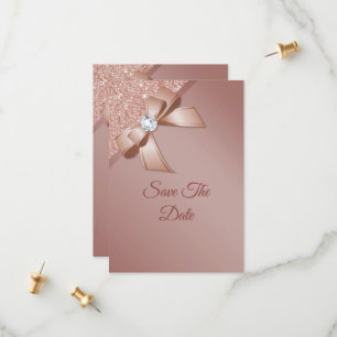 Sparkles & Rose Gold Glamour Birthday Party Save The Date