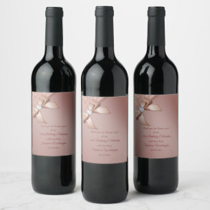 Sparkles & Rose Gold Glamour Birthday Party Wine Label