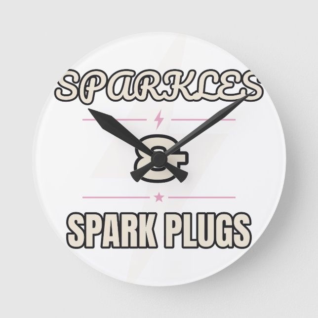 Sparkles & Spark Plugs — Wall Clock | Trade Tested (Front)
