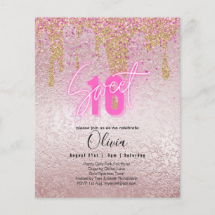Sparkles Sweet16 Pretty Girly Pink 16th Birthday Flyer