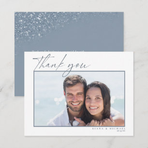 Sparkles Wedding Thank You Dusty Blue ID889 Card