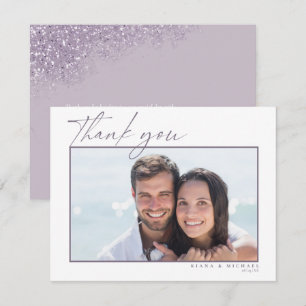 Sparkles Wedding Thank You Mauve ID889 Card