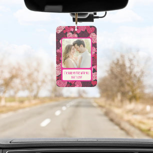 Sparkley Pink Hearts Share My Fries Car Air Freshener