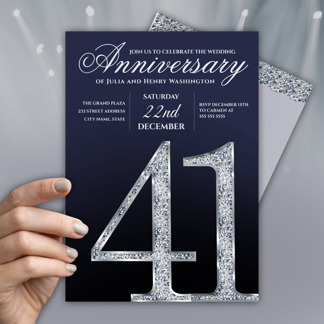 Sparkling 41st Wedding Anniversary  Invitation (Creator Uploaded)