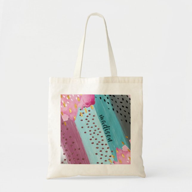 Sparkling Abstract Pastel Design Tote Bag (Front)