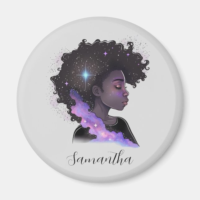 Sparkling Afro Woman Magnet (Front)