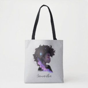 Sparkling Afro Woman Tote Bag