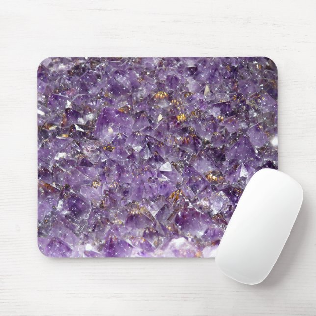 Sparkling Amethyst Crystal Gem - Purple Geode Mouse Pad (With Mouse)
