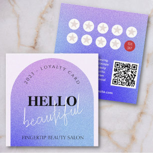 Sparkling Arch Purple Glitter Beauty Loyalty Card
