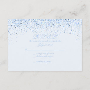 Sparkling Baby Blue Glitter Wedding Response Cards
