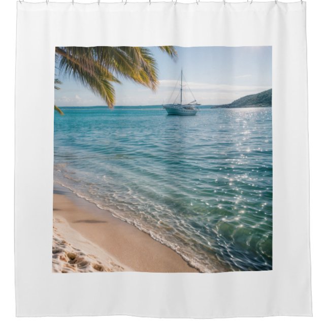 sparkling beach shower curtain (Front)