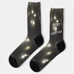 Sparkling BIG Silver Lights Cust. Crew Socks