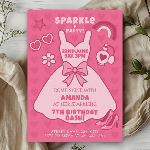 Sparkling Birthday Bash for Girls with Glam Invitation