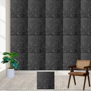Sparkling Black Glitter Luxury Home Décor Tile