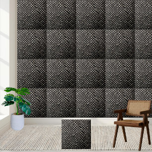 Sparkling Black White Silver Crystal Stone-like Tile
