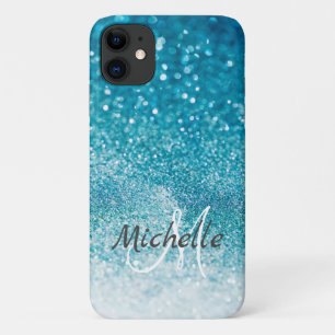 Sparkling bling turquoise template, customise Case-Mate iPhone case
