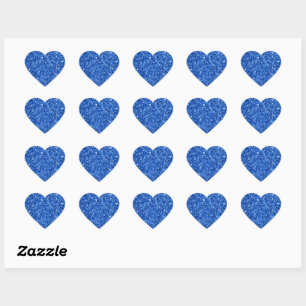 Sparkling blue background pattern heart sticker