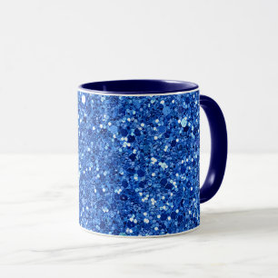 Sparkling blue background pattern mug