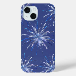 Sparkling Blue Fireworks Celebration iPhone Case