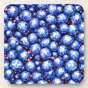 💎 Sparkling Blue Gemstones Luxury Crystal Decor Coaster