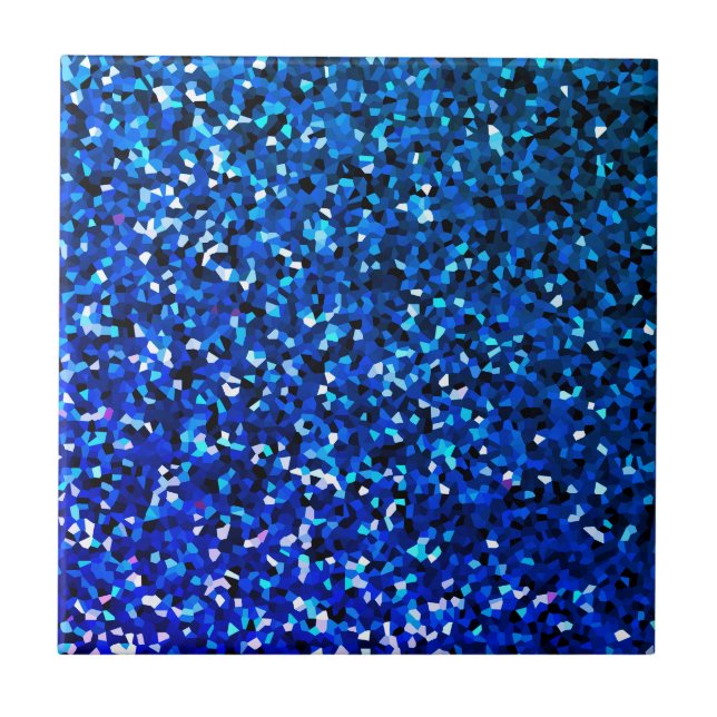 Sparkling Blue Glittery Ombre Teal Colourful 2025 Tile (Front)