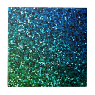 Sparkling Blue Green Glittery Gift Colorful Ombre  Tile